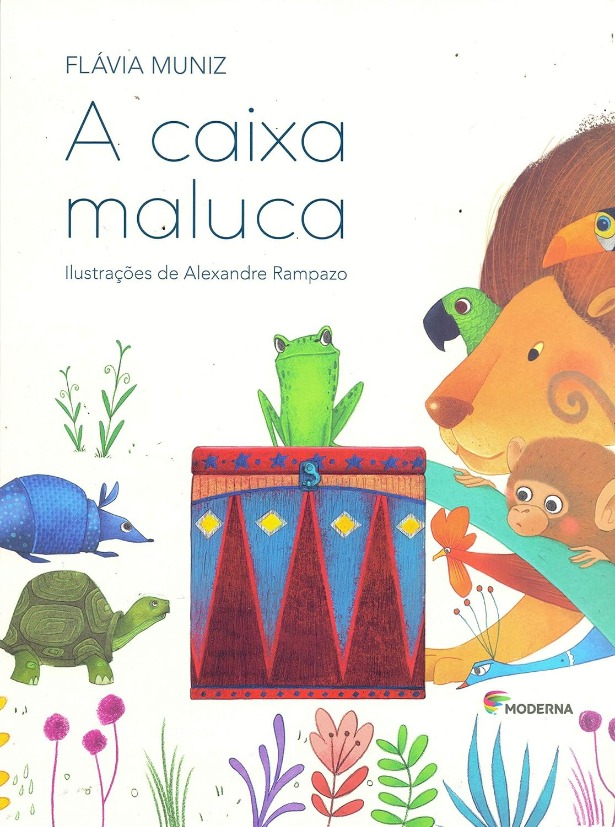 Capa do livro. Animais variados observam uma caixa fechada.