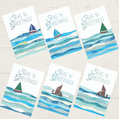Seas and greetings christmas card Clearance