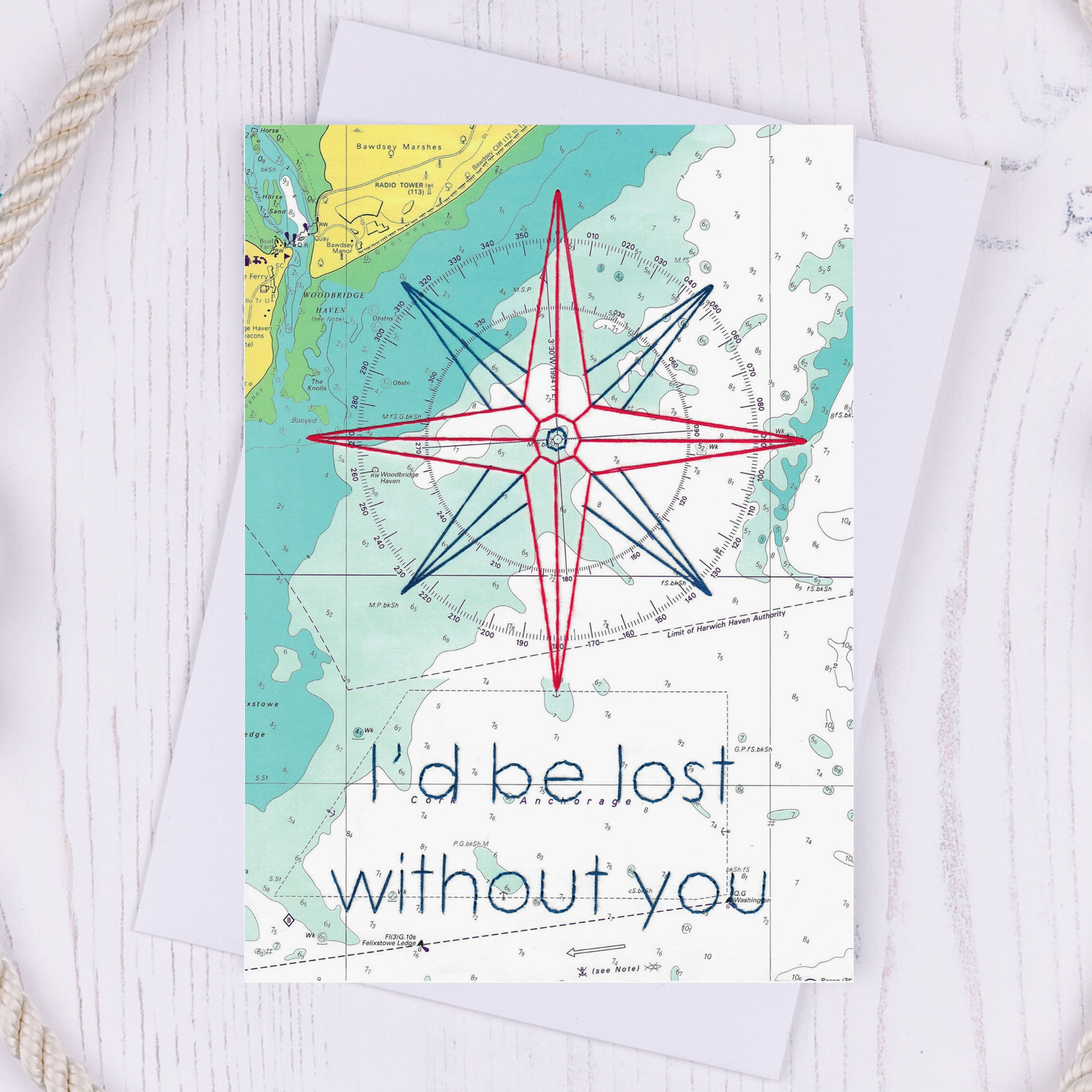 I'd be Lost Without You Greetings Card - A6