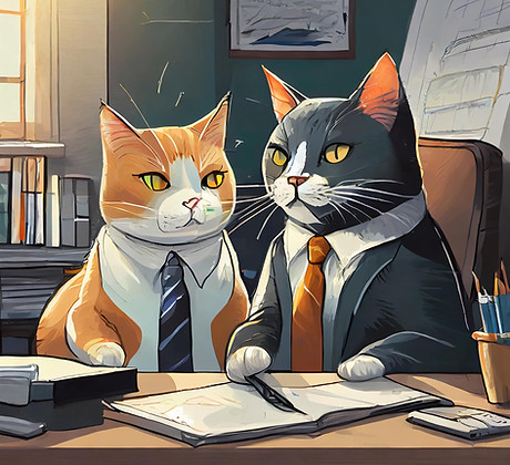 Firefly A picture of sucessful cats in an office 73802.jpg