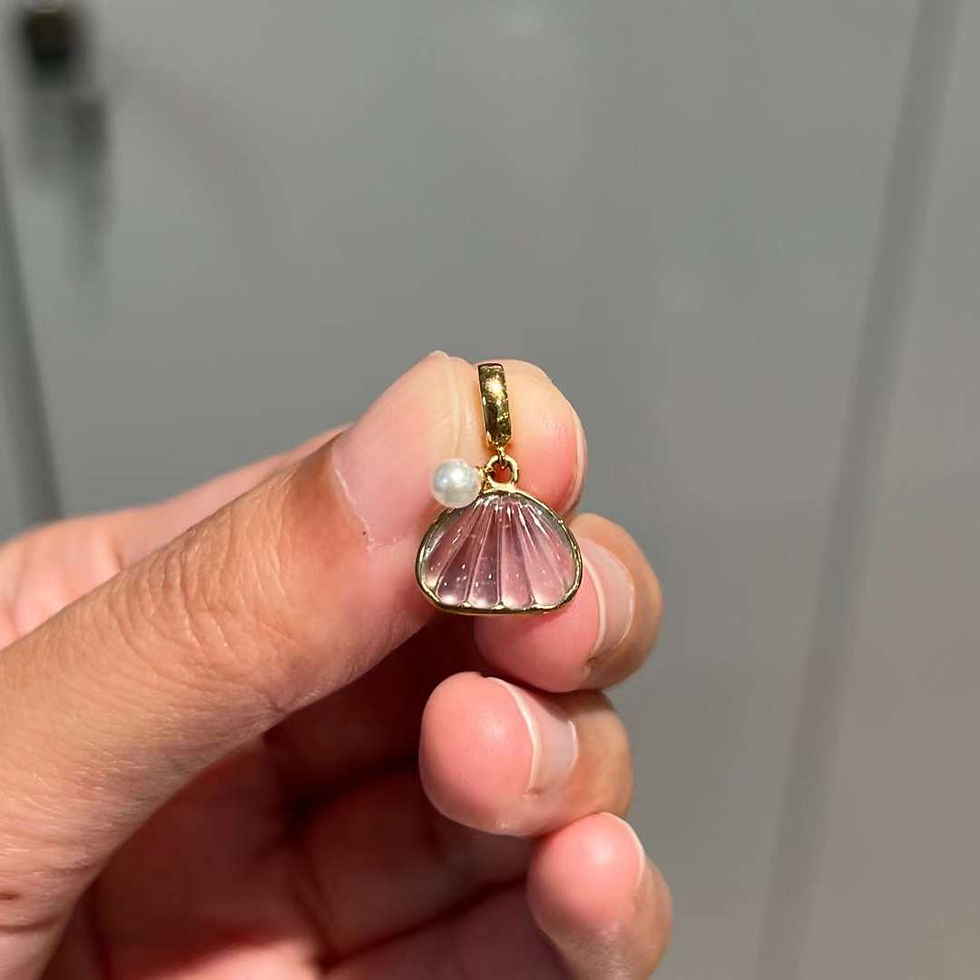 Hình thu nhỏ: Mặt dây chuyền Vỏ sò Jadeite A vàng 18K