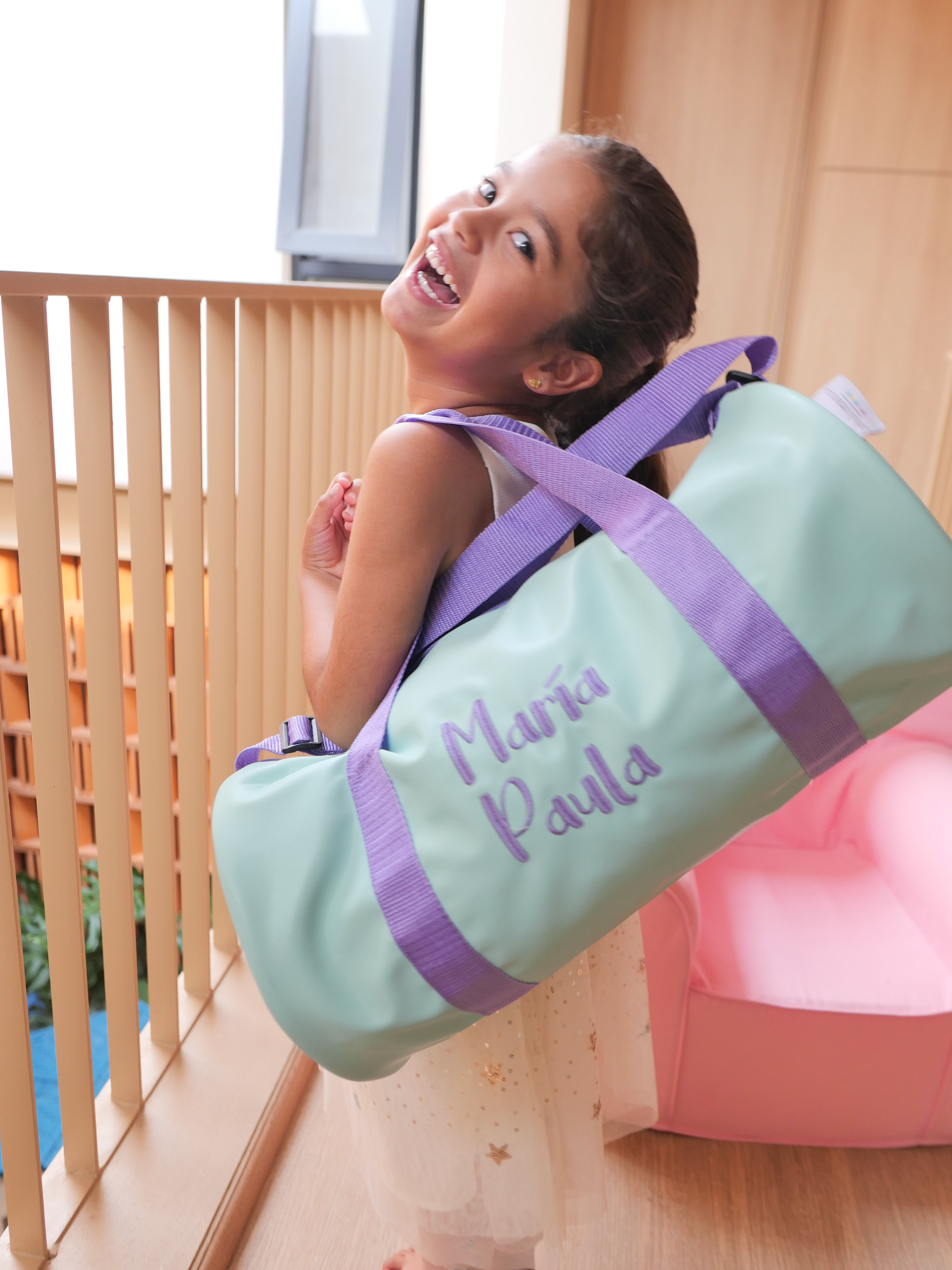 Maleta y estuche menta / lila