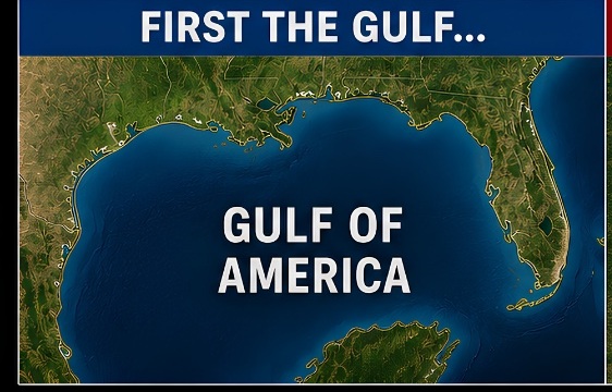 Map highlighting the Gulf of America.