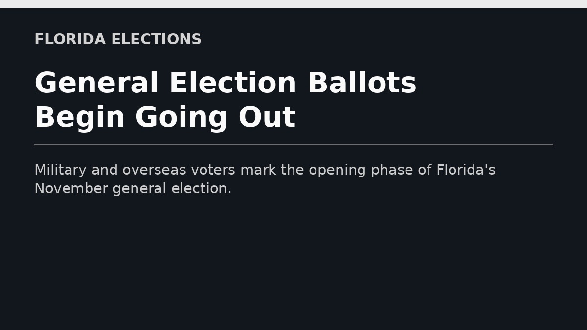 General Election Ballots Begin Going Out