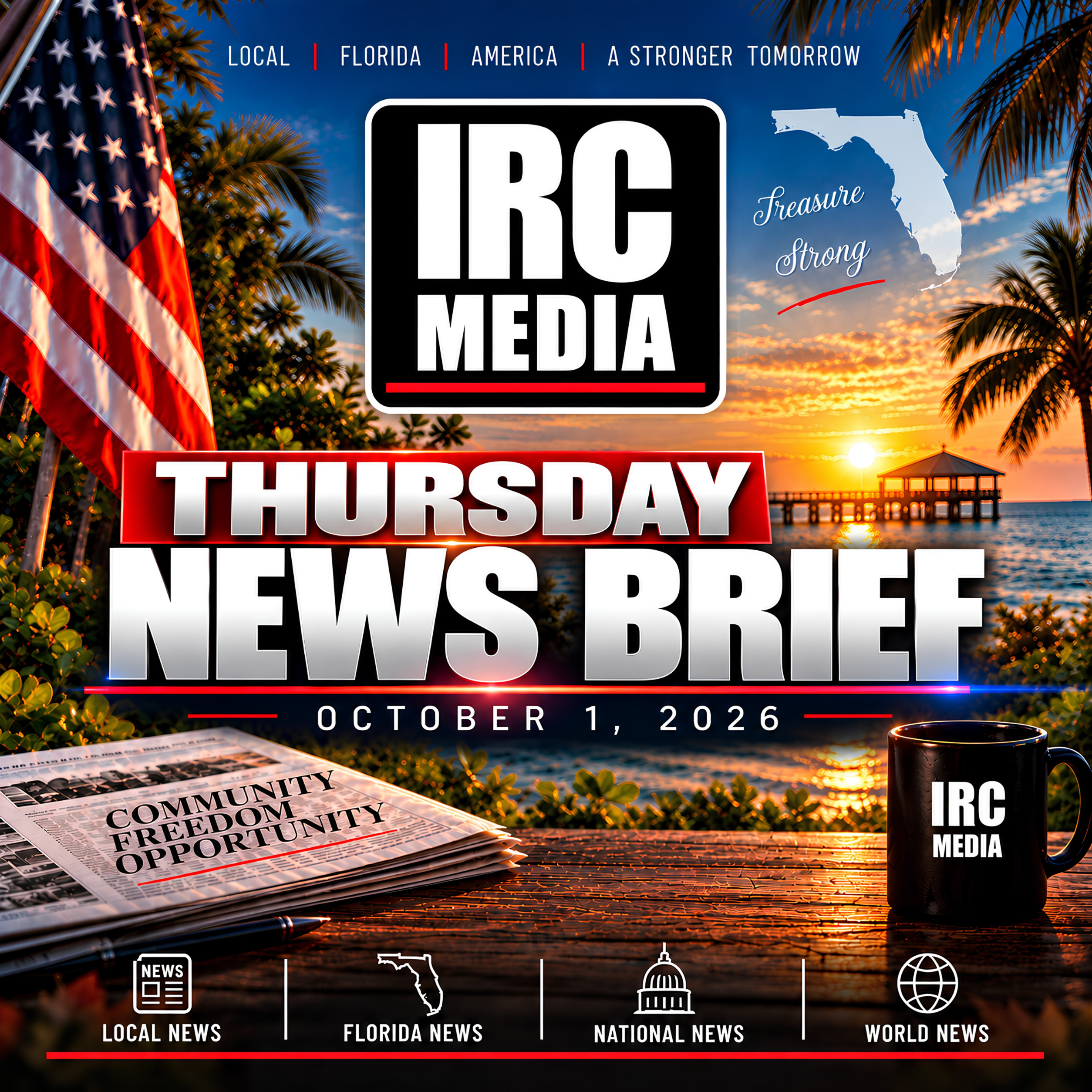 IRC Media Thursday News Brief cover for October 1, 2026.
