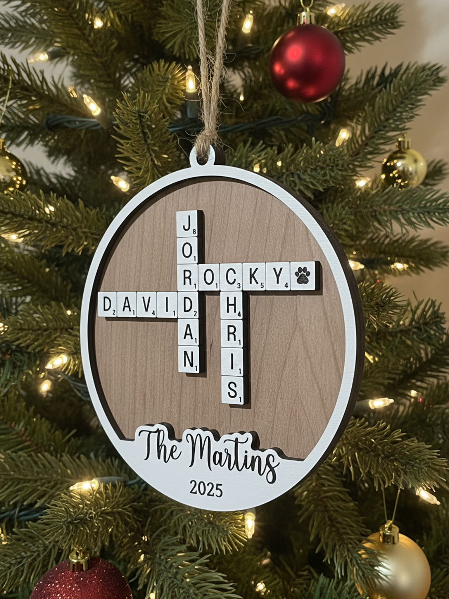Family Names Crossword Ornament