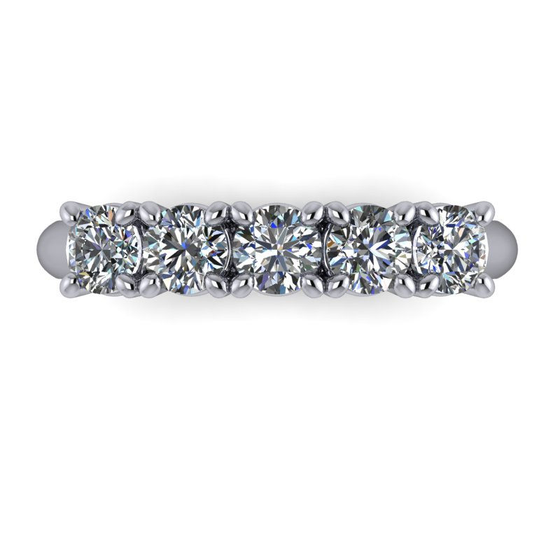 Thumbnail: Five stone anniversary ring, set with five round brilliant cuts 1.00ct