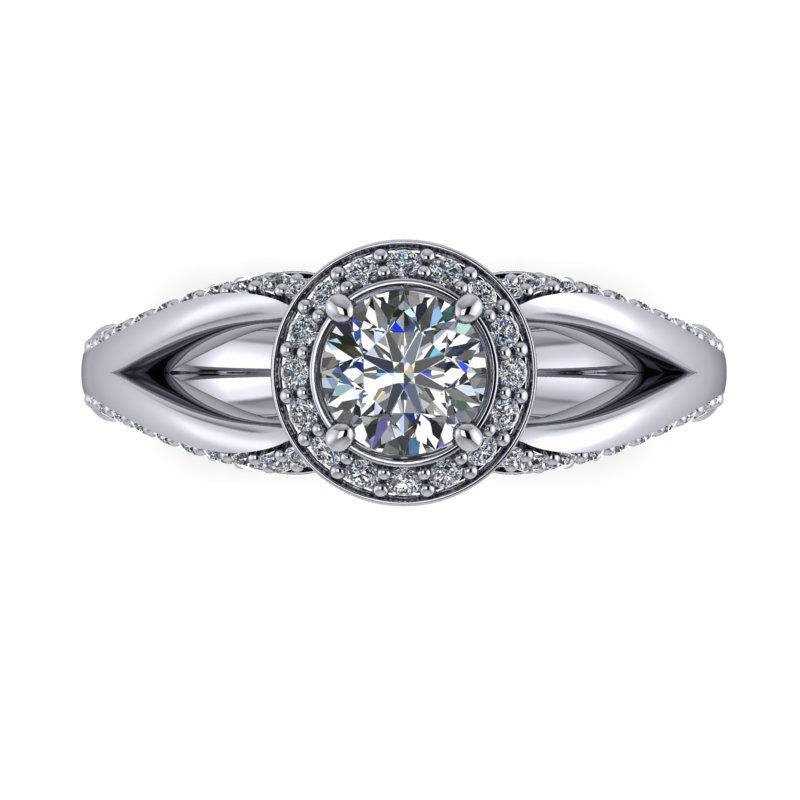 Thumbnail: An engagement ring design for a 0.50ct Round brilliant cut diamond.