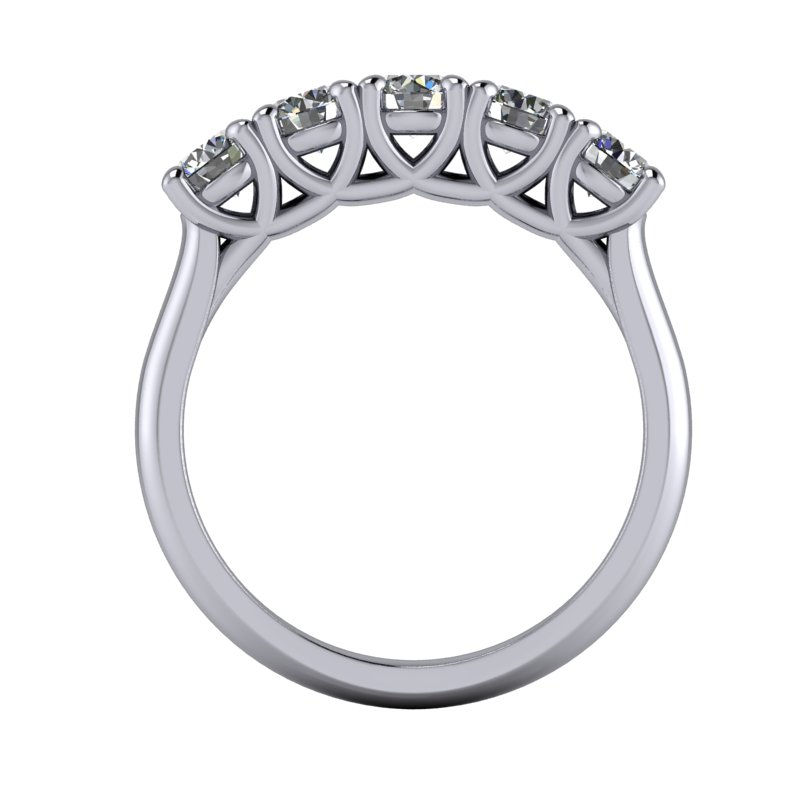 Thumbnail: Five stone anniversary ring, set with five round brilliant cuts 1.00ct
