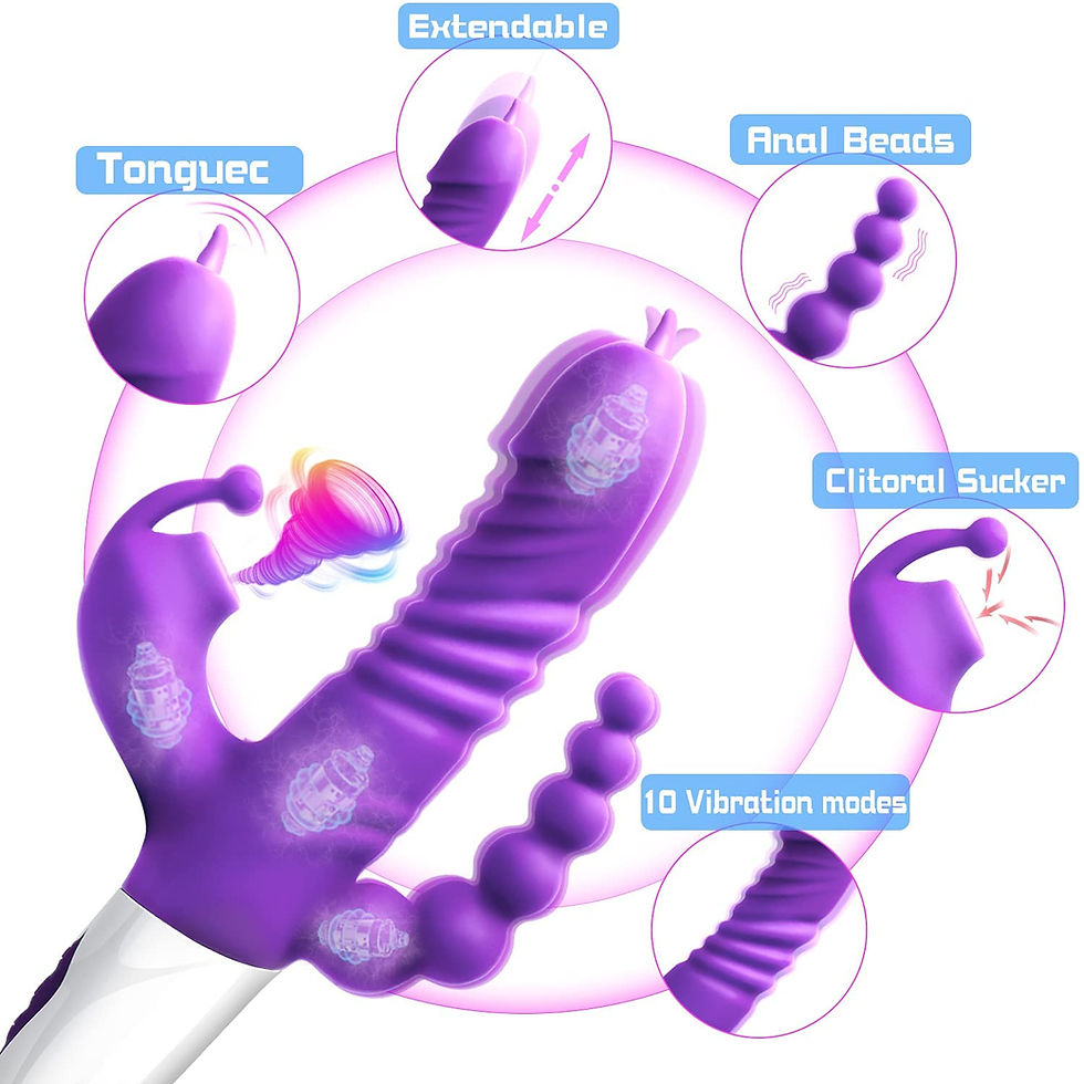Miniatura: Vibrador de conejo de succión con triple estimulador Stella