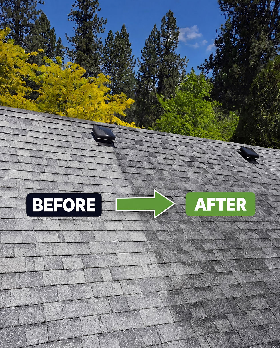 HydraSoy before and after results after applying it's hyper-emulsified soy based roof rejuvenation concentrate
