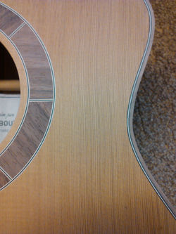 acoustic guitar red cedar top handmade rosette