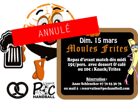 Moules Frites dimanche 15 mars - ANNULE
