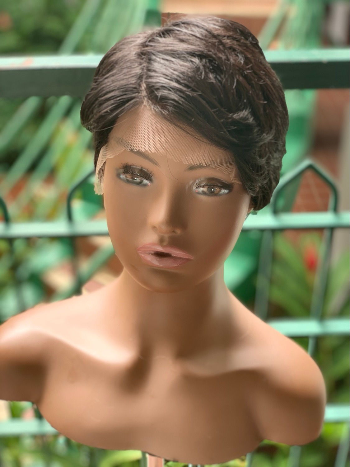 Short Black pixie 100% human hair lace front