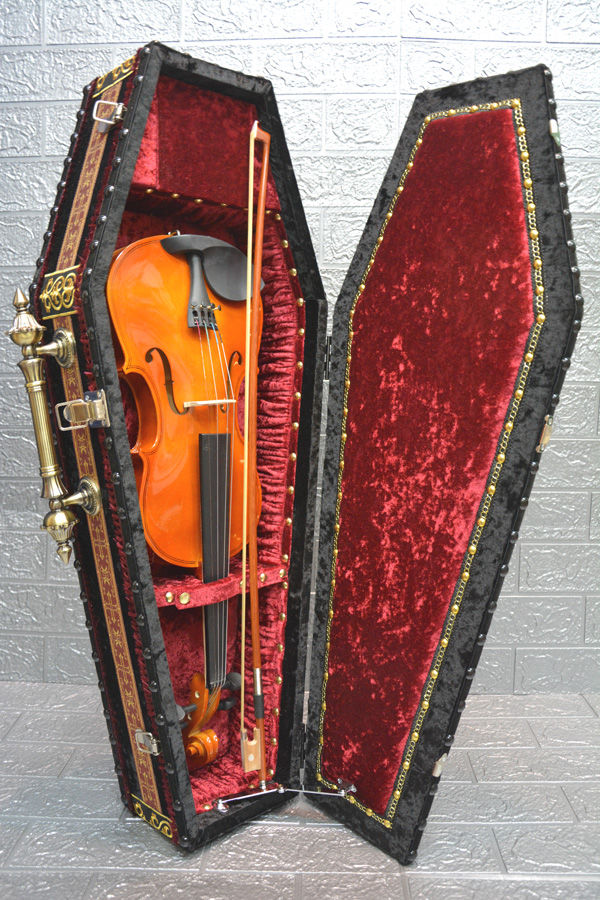 サムネイル： 【 一点物棺 】ヴァイオリンケース Violin case Coffin BOX ＜NO.030＞
