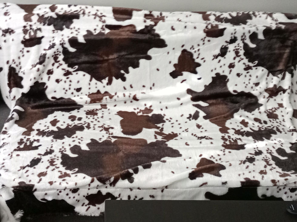 Thumbnail: Cow pattern blanket made of polyester L: 150 Witdh: 128 cm