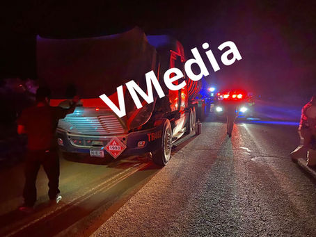 Corto circuito genera incendio de pipa en la autopista a Camargo
