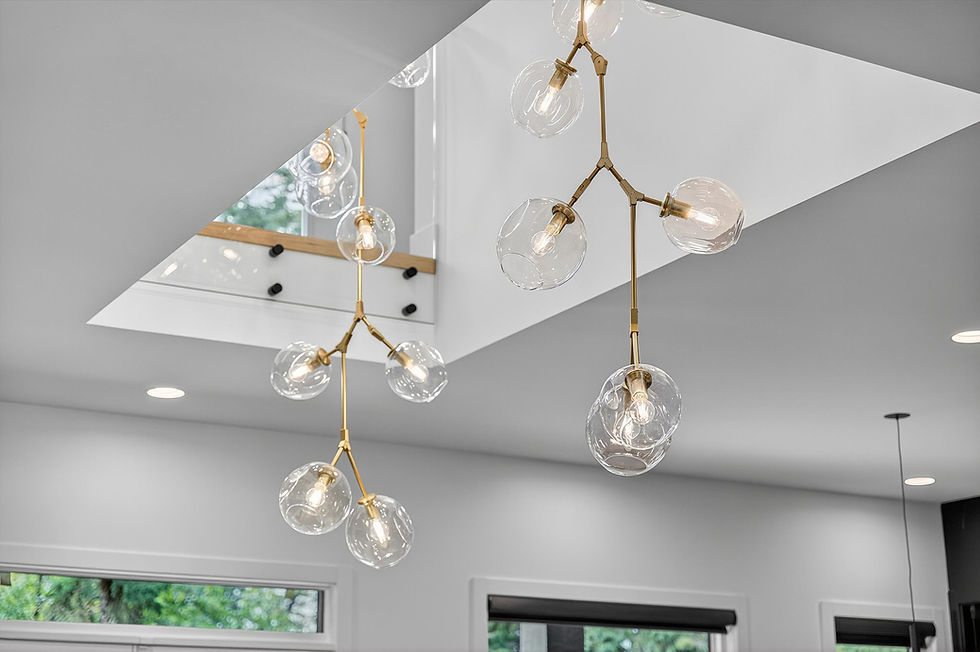 Statement lighting detail at 514 Bower Boulevard, representing Dolce Vita Collection design details by KDR Homes.