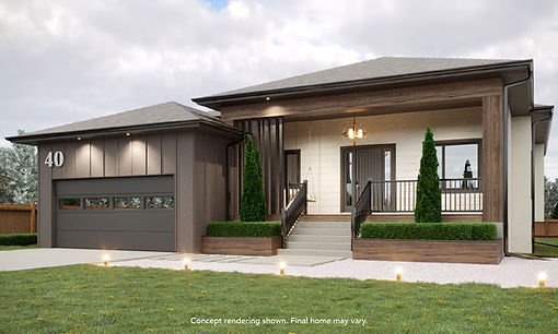 Exterior rendering of 40 Ash Cove, a future KDR Homes show home in Forest Grove Estates.