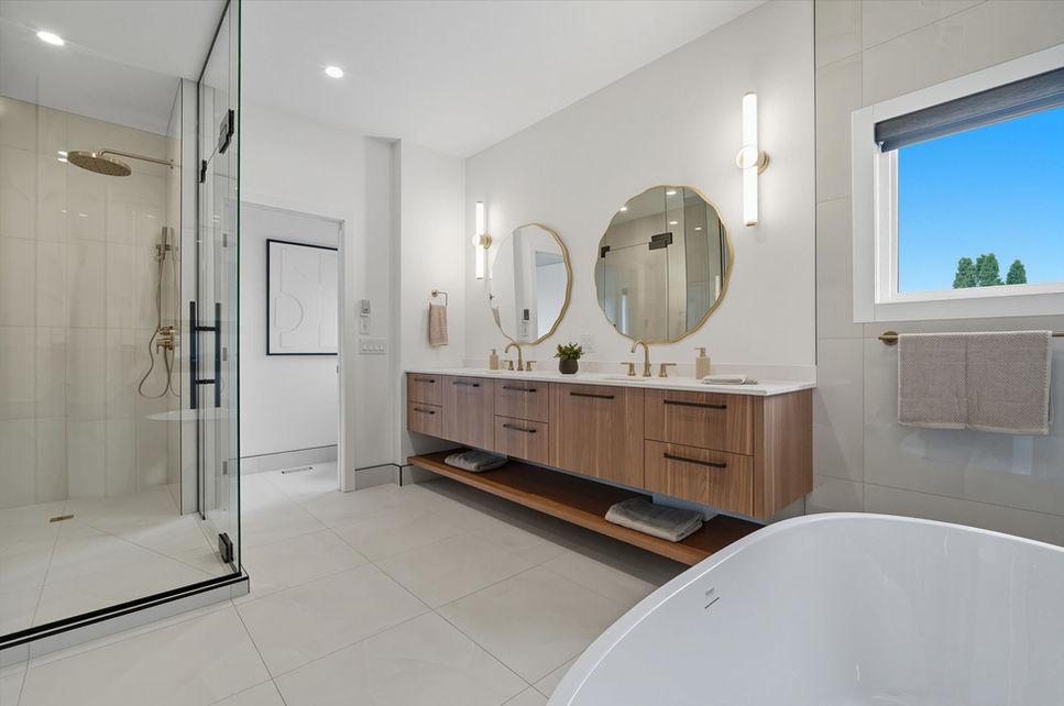 Primary ensuite at 514 Bower Boulevard with shower, vanity, and contemporary bathroom finishes.