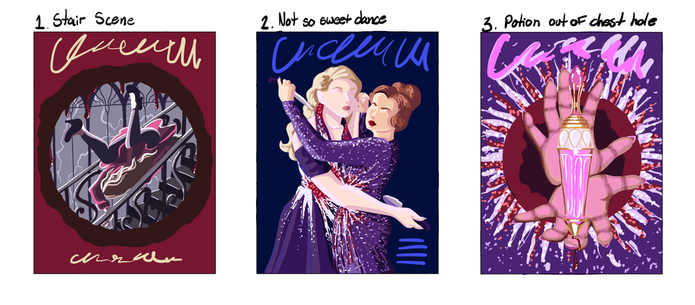 Death Becomes Her Poster Comp Roughs