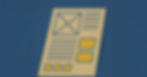 Papel amarelo com linhas e quadrados azuis, assemelhando-se a um documento ou formulário, sobre um fundo azul texturizado. Design minimalista.