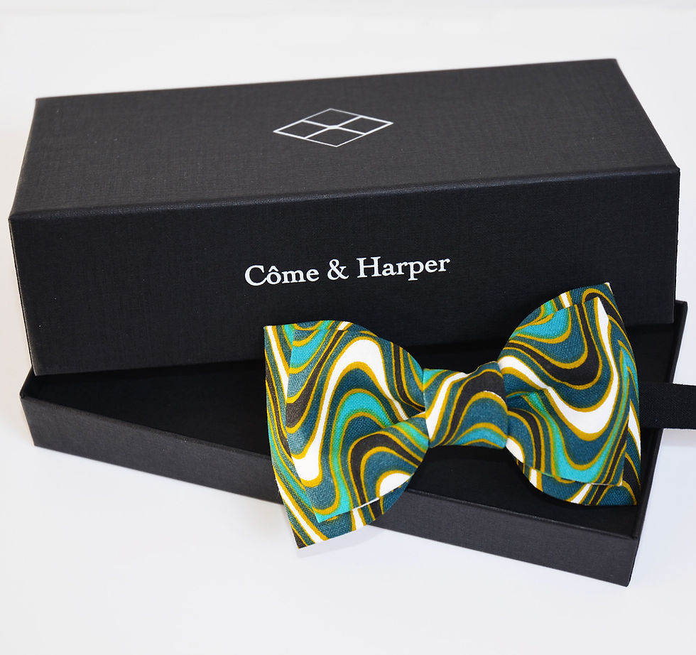Miniature : Nœud modèle Harper motif seventies green