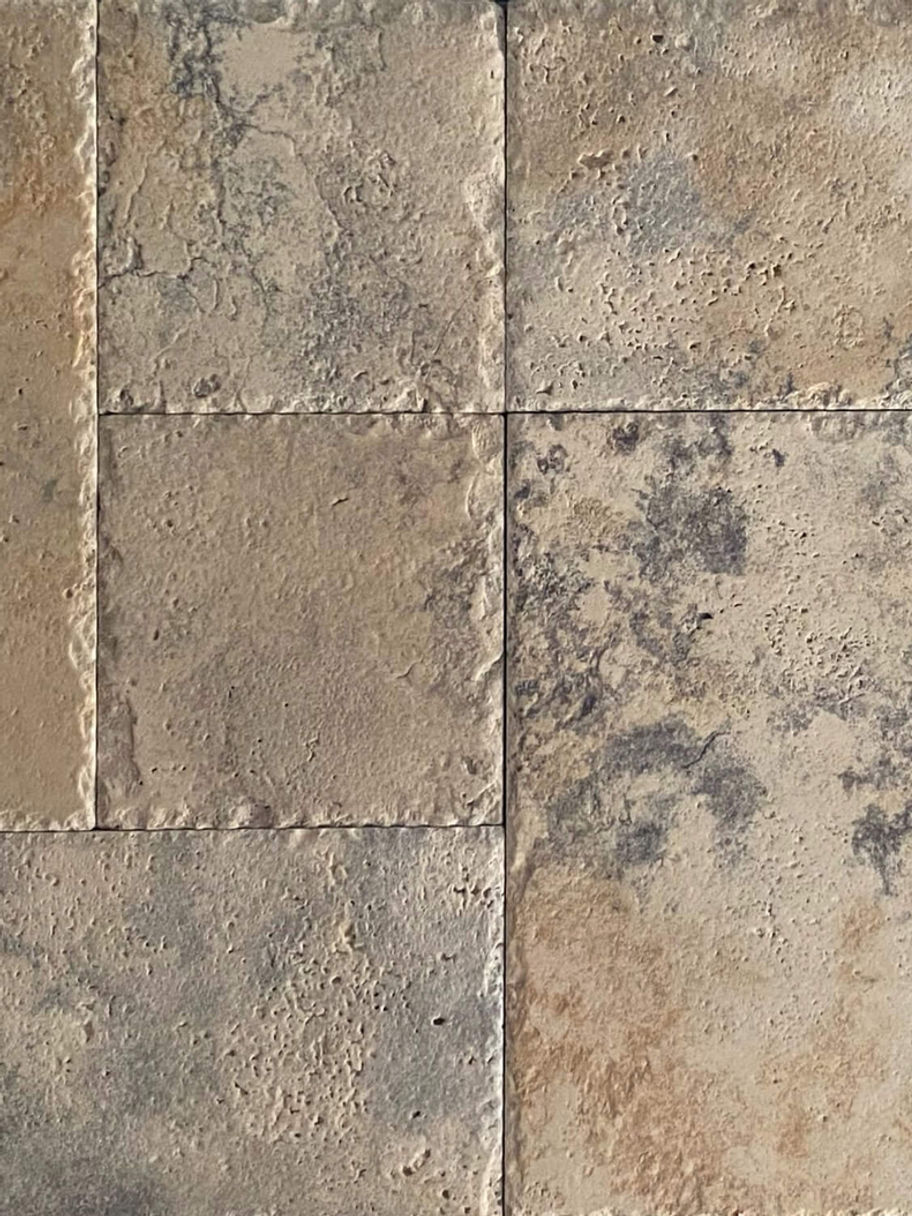 Golden Ink Travertine Brushed & Chiseled Pattern