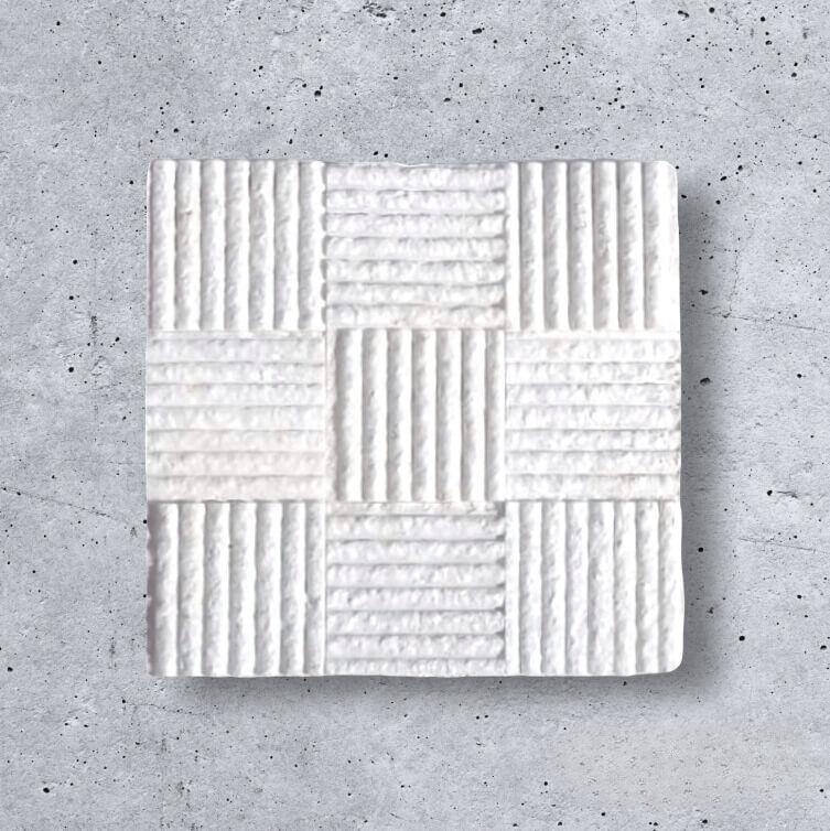 Bianco Extra White Combed XL Mosaics Tile