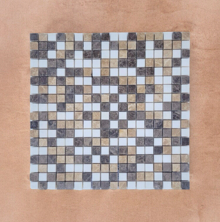 Full Spectrum Beige Grid Honed Mosaics Tile
