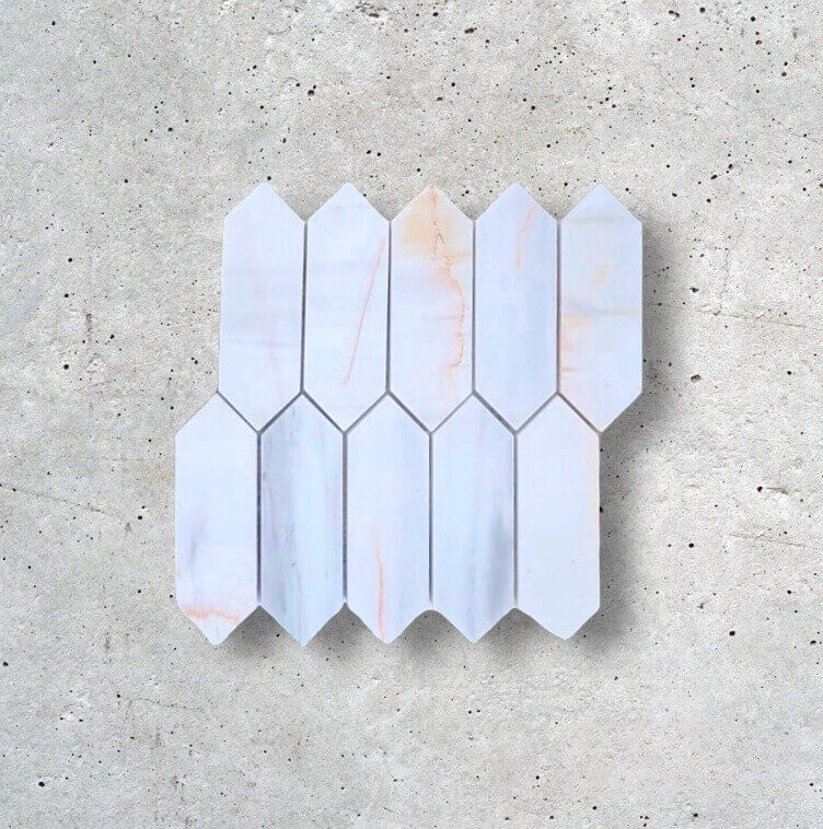 Long Hexagon Venus Honed Mosaic Tile