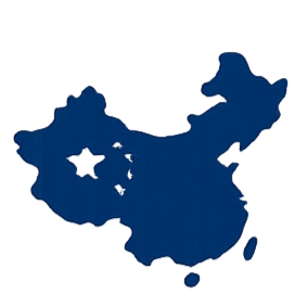 星のアイコンが入った中国地図のシルエット