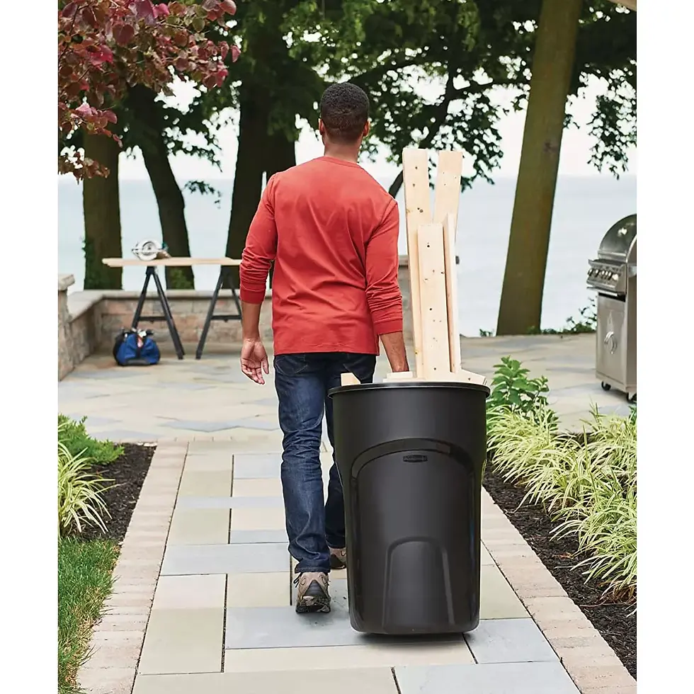 Miniatura: Basurero de 32 gal. con tapa y ruedas, RUBBERMAID