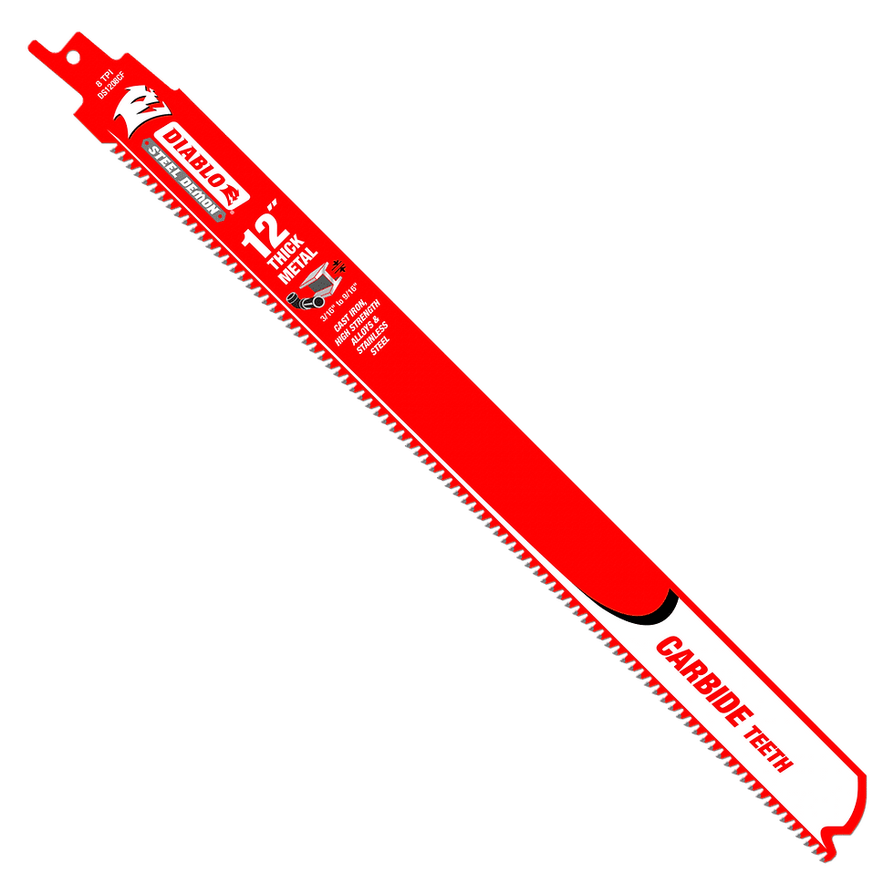 Hoja Recíproca de Carburo 12" - corta metales gruesos 3/16”- 9/16” DS1208CF