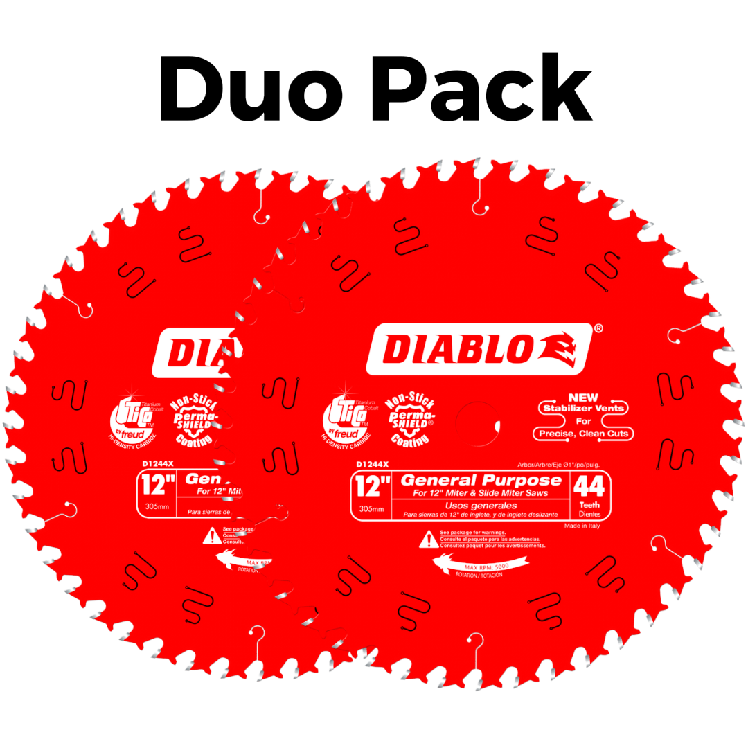 Hoja de sierra para Madera de 12" X 44T de Uso General, Duo Pack.  D1244DUO