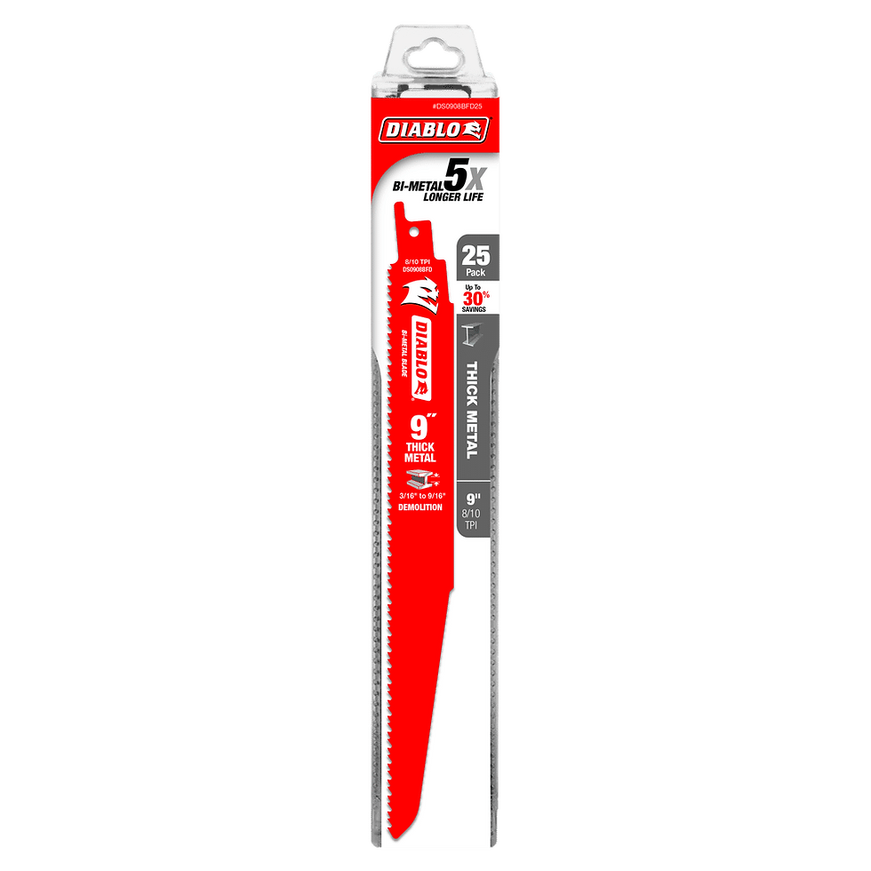 Miniatura: Hoja Recíp.Bi‑Metal 9" p'metal grueso/demolición 3/16"-9/16" (25 pk) DS0908BFD25