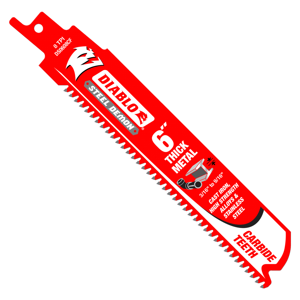 Hoja Recíproca de Carburo 6" -  corta metales gruesos 3/16”- 9/16”    DS0608CF