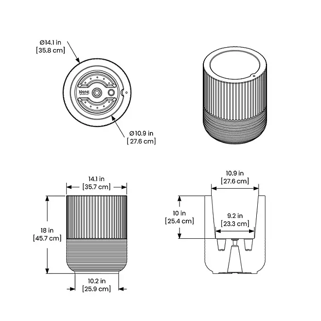 Miniatura: Macetero redondo de 18" de alto
