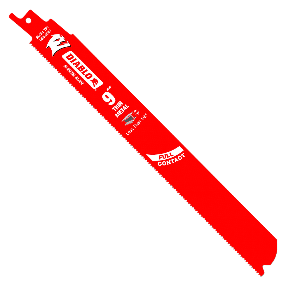 Hoja recíproca Bi‑Metal de 9" para metal fino menos de 1/8" (25 pk) DS0920BF25
