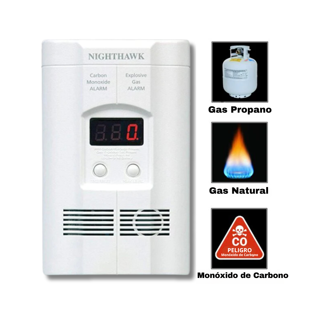 Detector de Gas Natural, Monóxido de Carbono con Alarma. Kidde KN-COEG-3