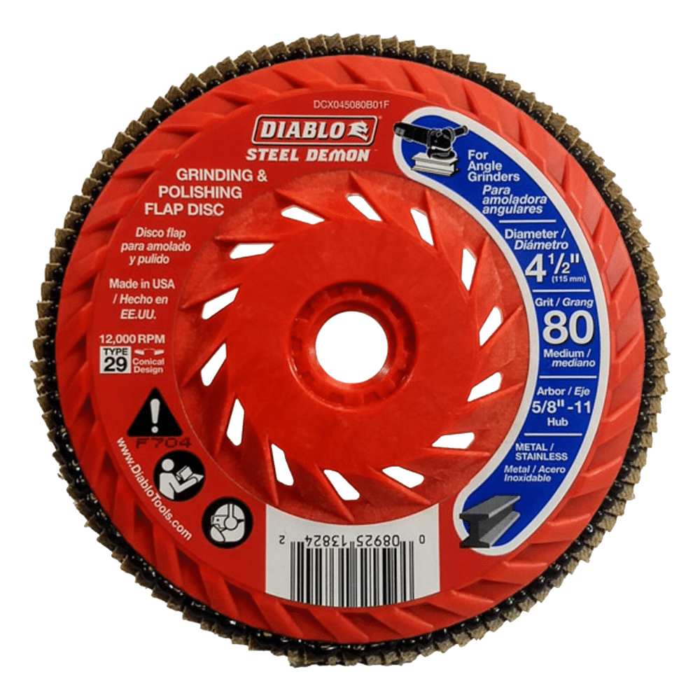 Disco Flap de 4-1/2" grano 80 - con Speed Hub.  DCX045080B01F