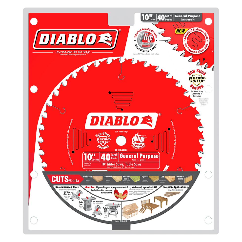 Miniatura: Hoja de sierra para Madera de 10" X 40T   Uso General    D1040X