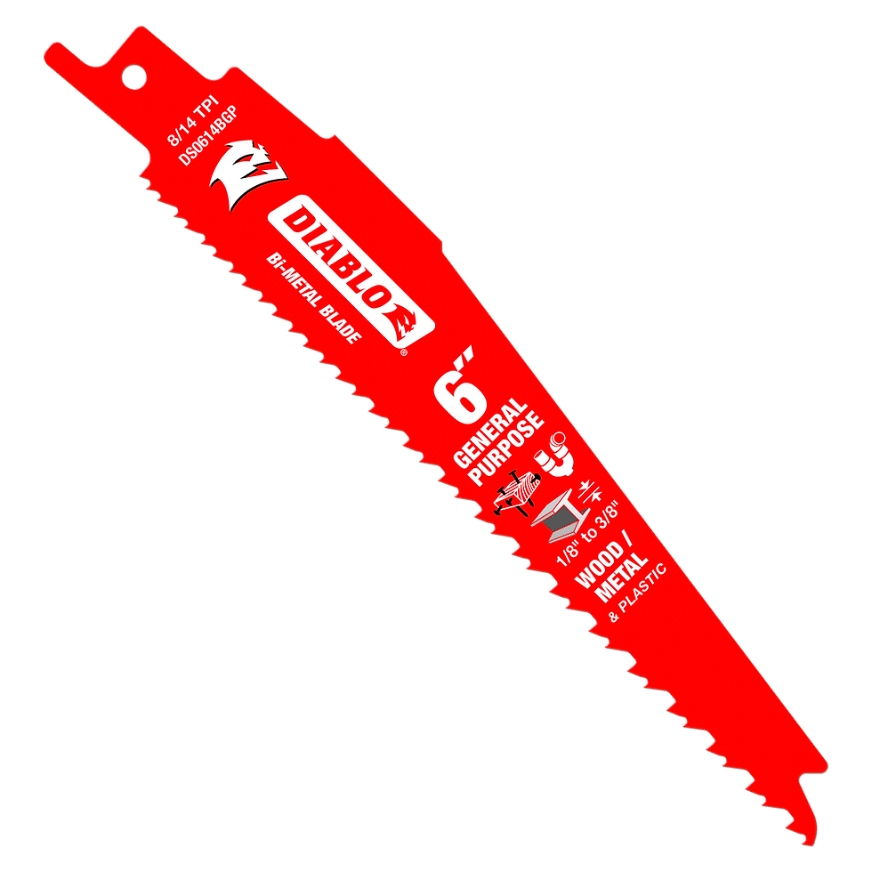 Hoja recíp. Bi‑Metal 6" para madera incr. con clavos, metal y plástico DS0614BGP