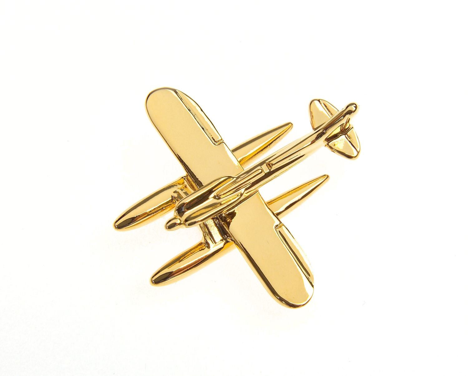 Supermarine Spitfire S6B Gold Plated Tie / Lapel Pin