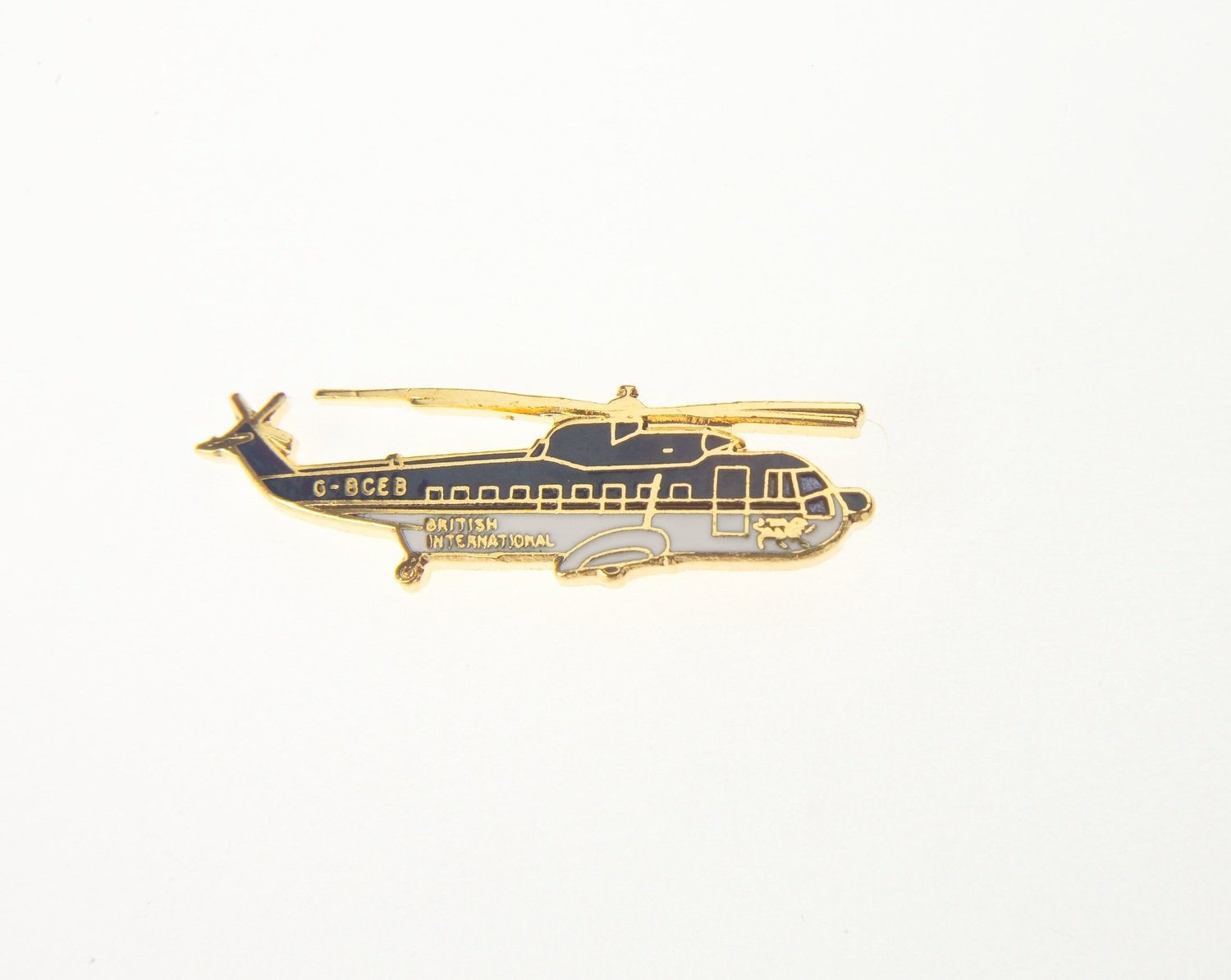 Sikorsky S61 Enamel / Gold Plated Tie Pin / Lapel Pin