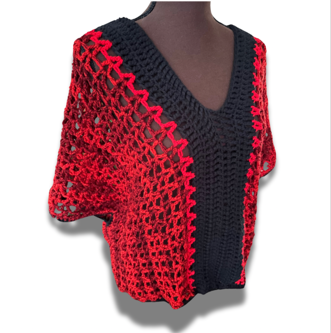 Fierce Crochet Poncho Tunic Top