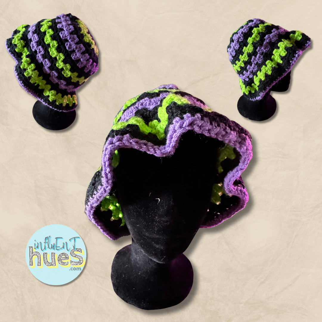 Crochet Granny Boho Bucket Hats - Handmade Festival Hat