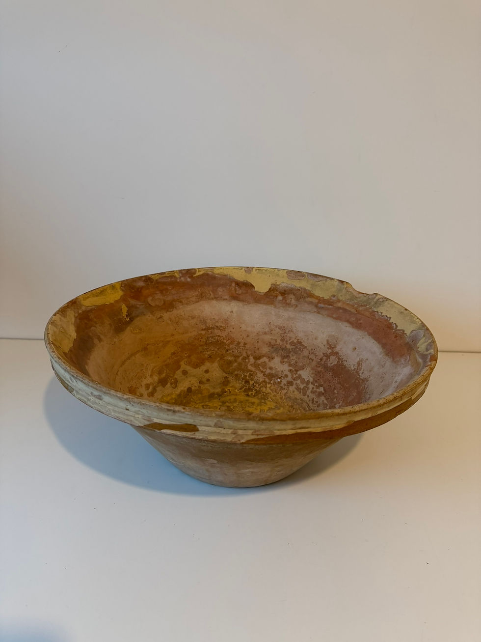 Thumbnail: Antique French Earthenware Dairy Bowl