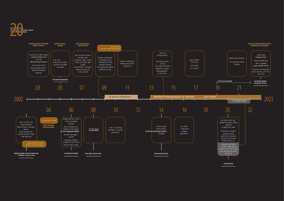 תערוכת עשרים שנות עדותציר הזמן