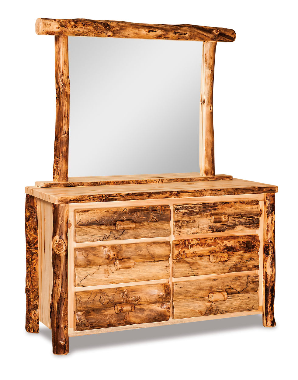 Thumbnail: Log | Dresser | 6 Drawer w/ Mirror